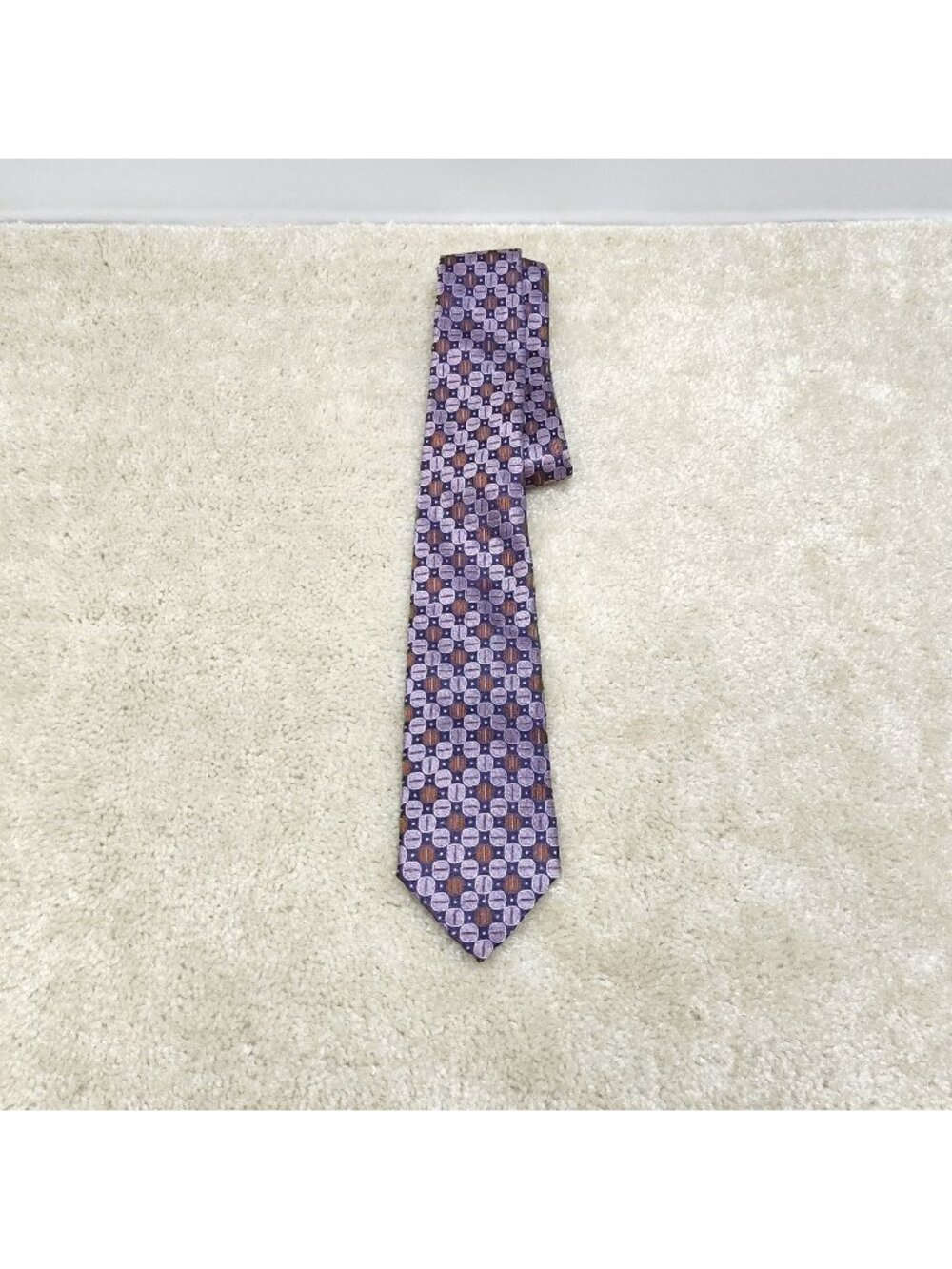 Bolgheri Silk Necktie Geometric Medallion Oval Jacquard Woven Mens Classic Tie
